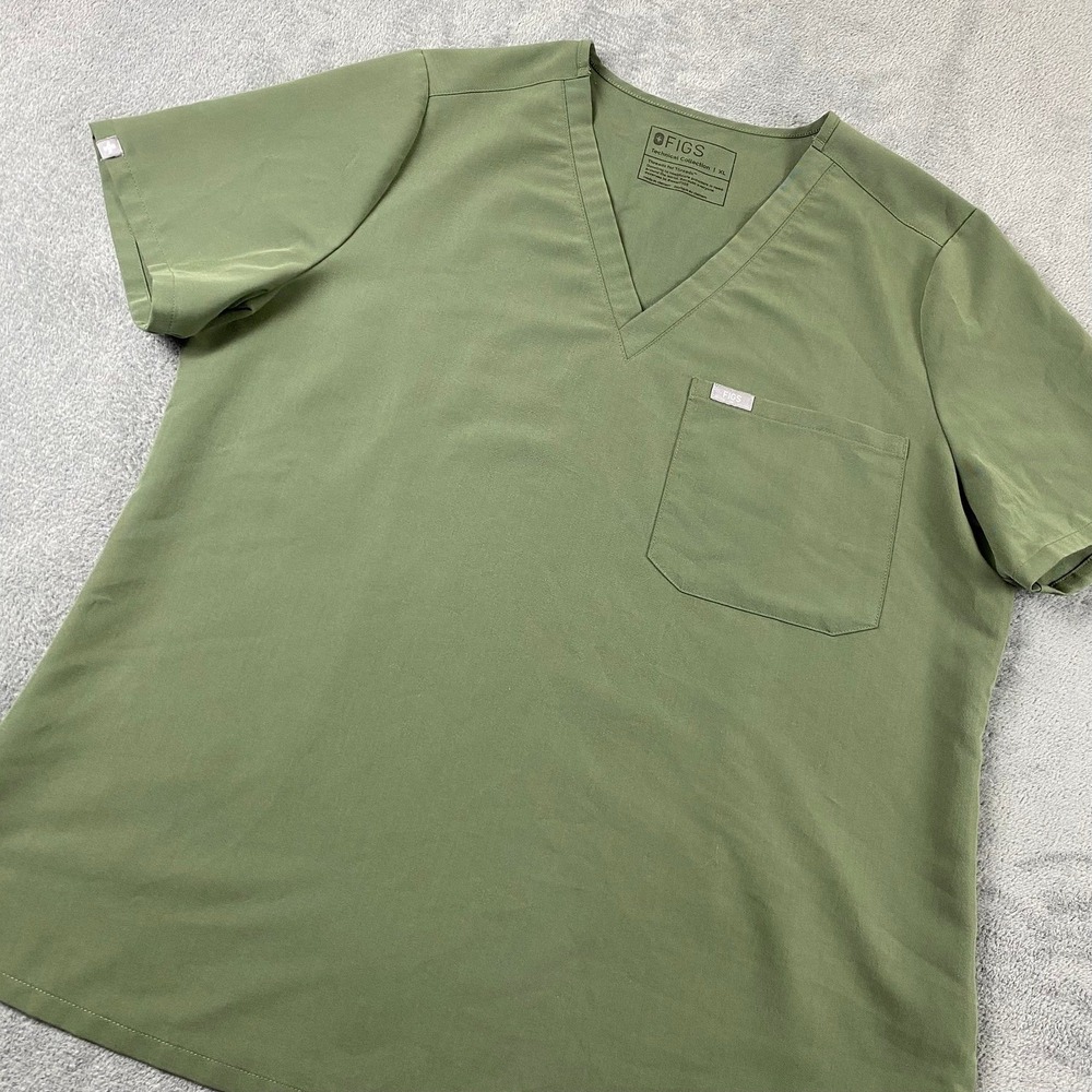 FIGS Women XL Catarina Scrub Top Olive Green Technical Collection FW1000